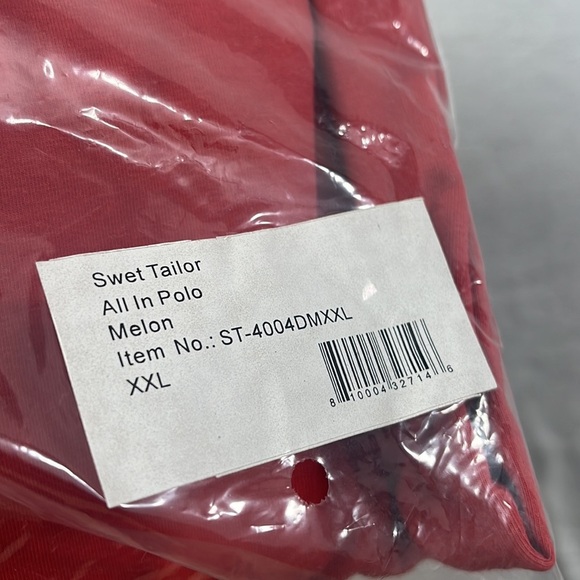 NEW Swet Tailor XXL All in Polo Red Collared Short Sleeve Cotton Golf Athleisure - Picture 2 of 8